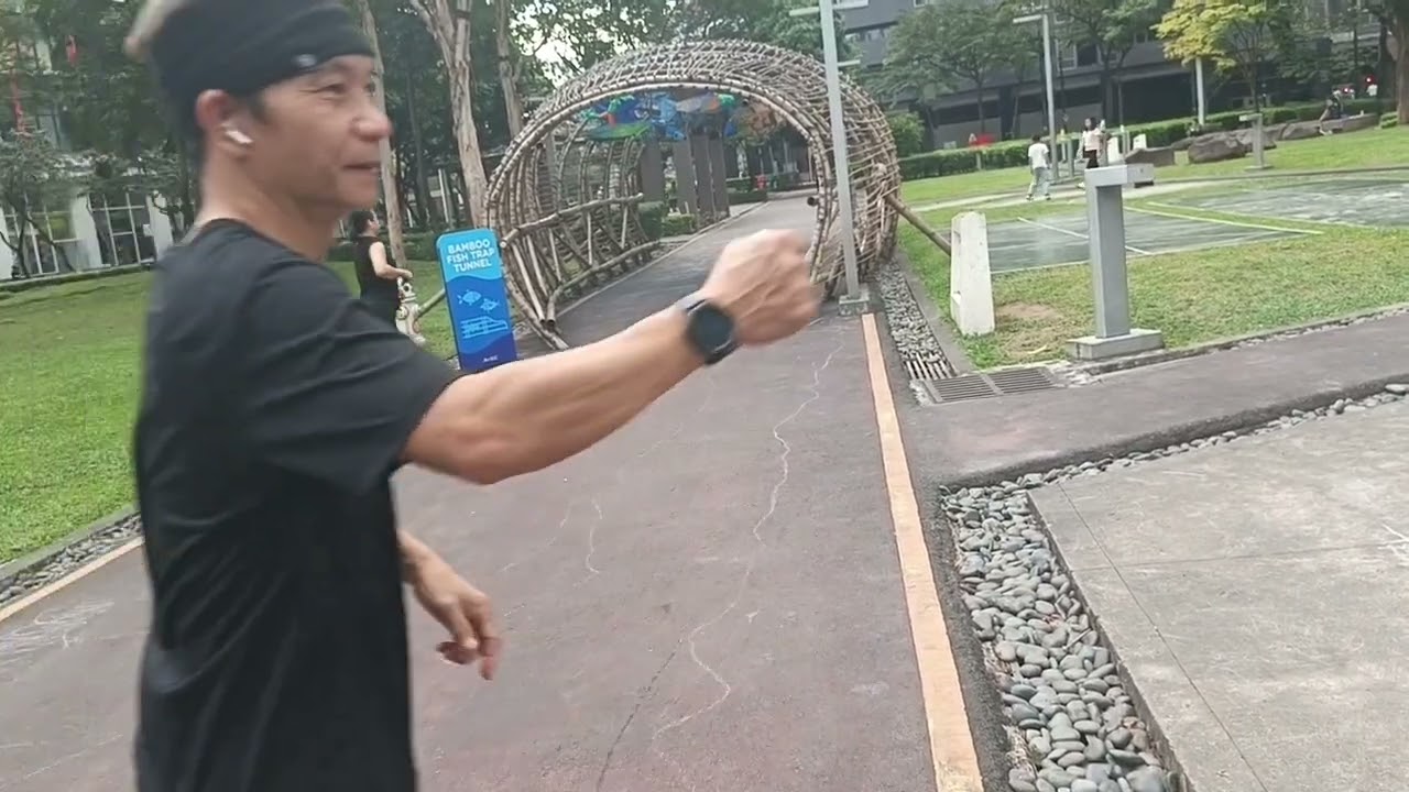 Daily fitness walking along Terra Park of BGC 
