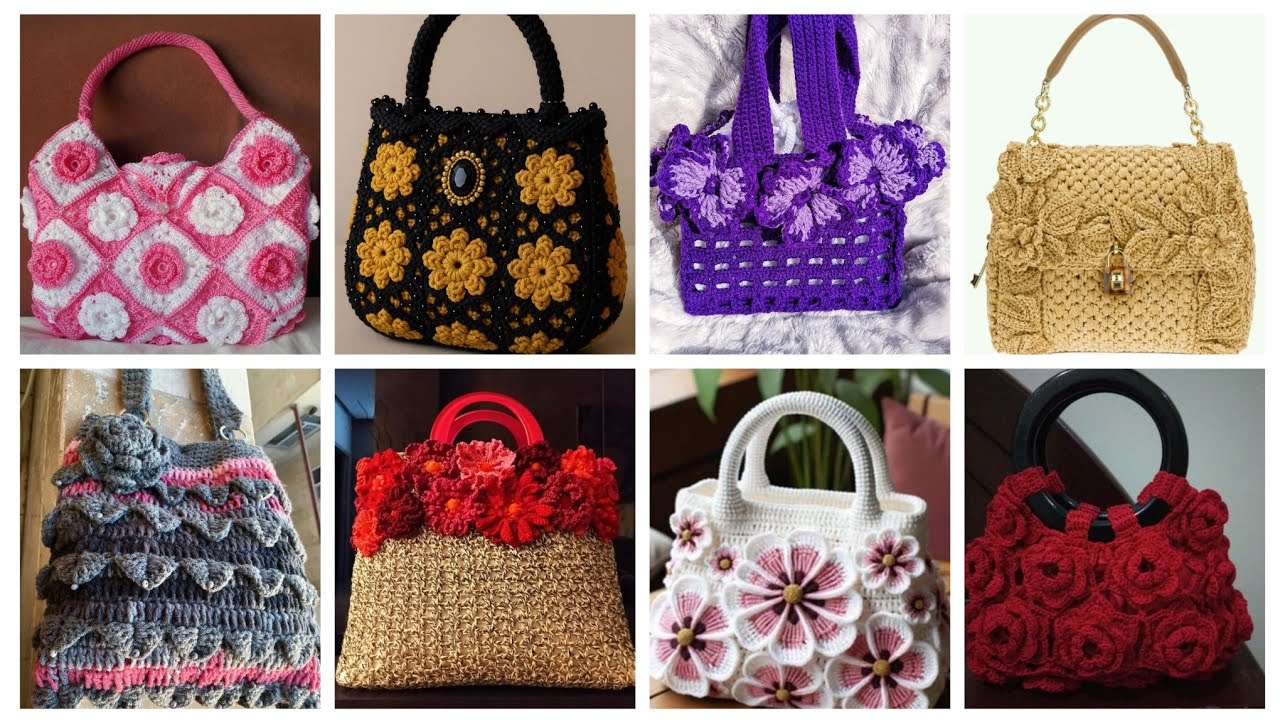#1 unique stylish crochet hand bags designs/latest attractive crochet purse designs