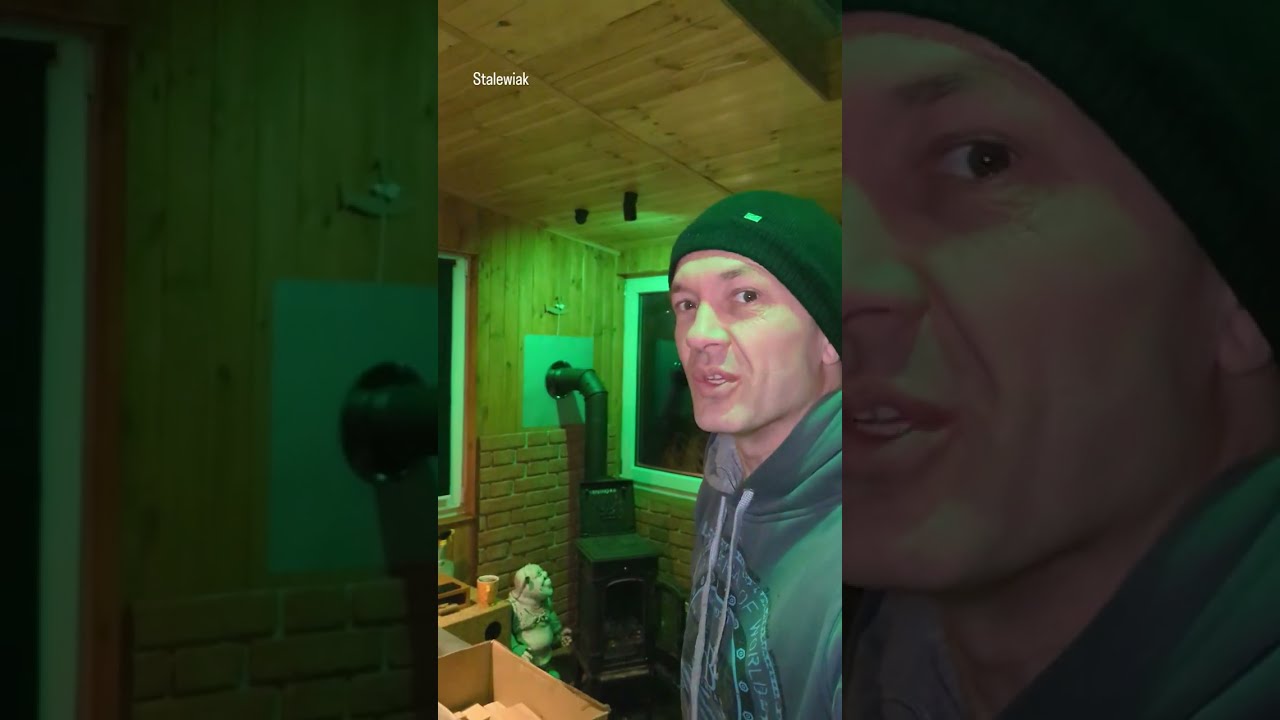 🔥 Jak się pali dąb.🔥 Na dworze -19°C Piecyk koza, kominek z szybką. Test