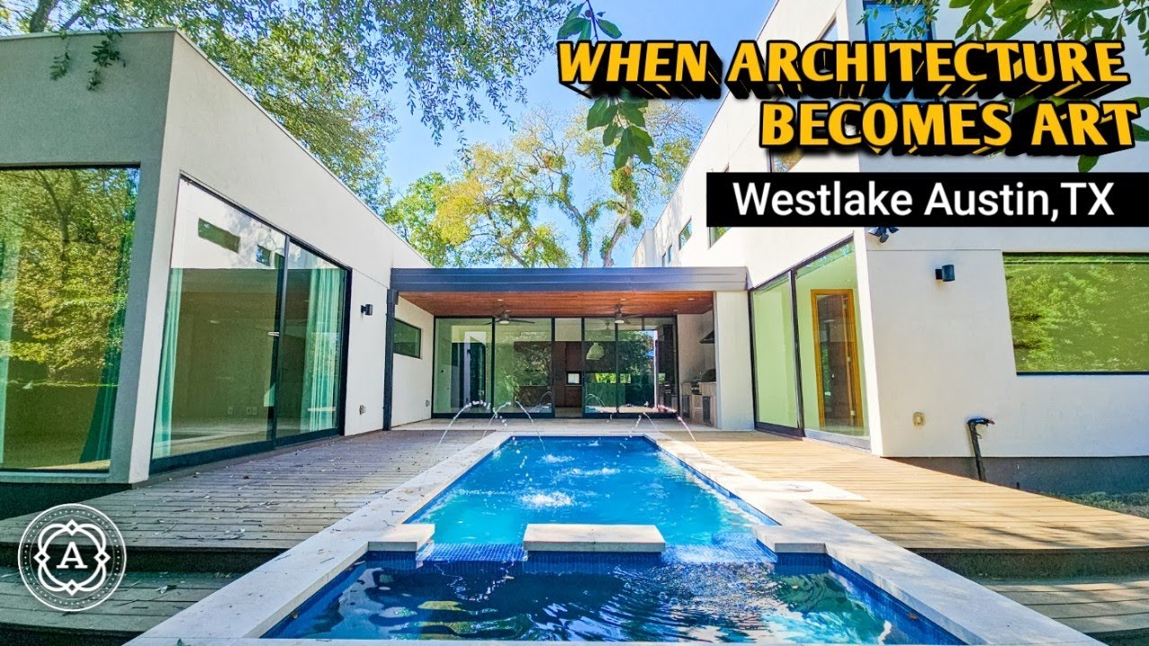 Architectural Perfection in Eanes ISD | Design by Dick Clark and Associates | Modern Home with Pool
