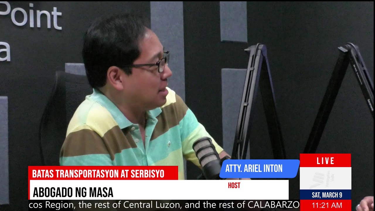 Batas Transportasyon at Serbisyo (Abogado ng Masa) hosted by Atty. Manny Luna