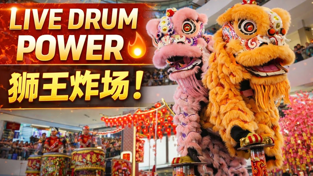 VIRAL 🔥 Extreme High Pole Lion Dance @ 1 Utama | CNY 2026 | 高桩舞狮 震撼全场 万挠玄龙 Rawang Xuan Long 