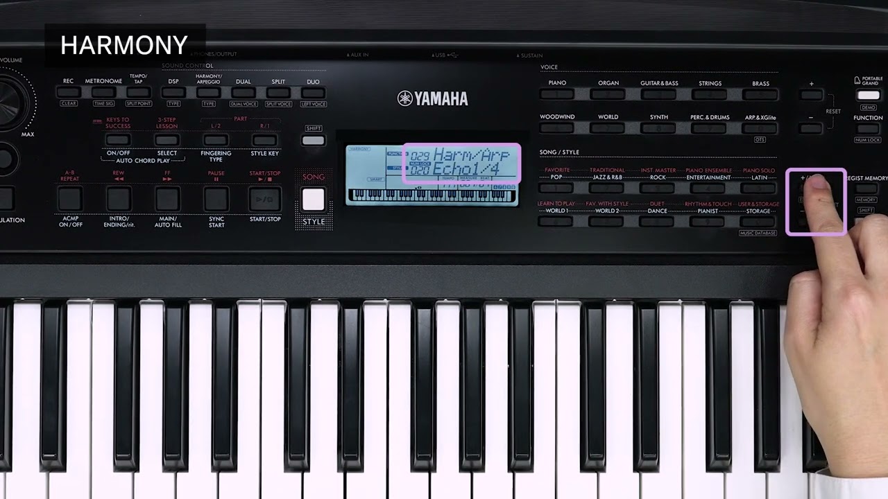 Yamaha Portable Keyboard PSR-E383 / YPT-380 Tutorial Video 8 - Harmony/Arpeggio