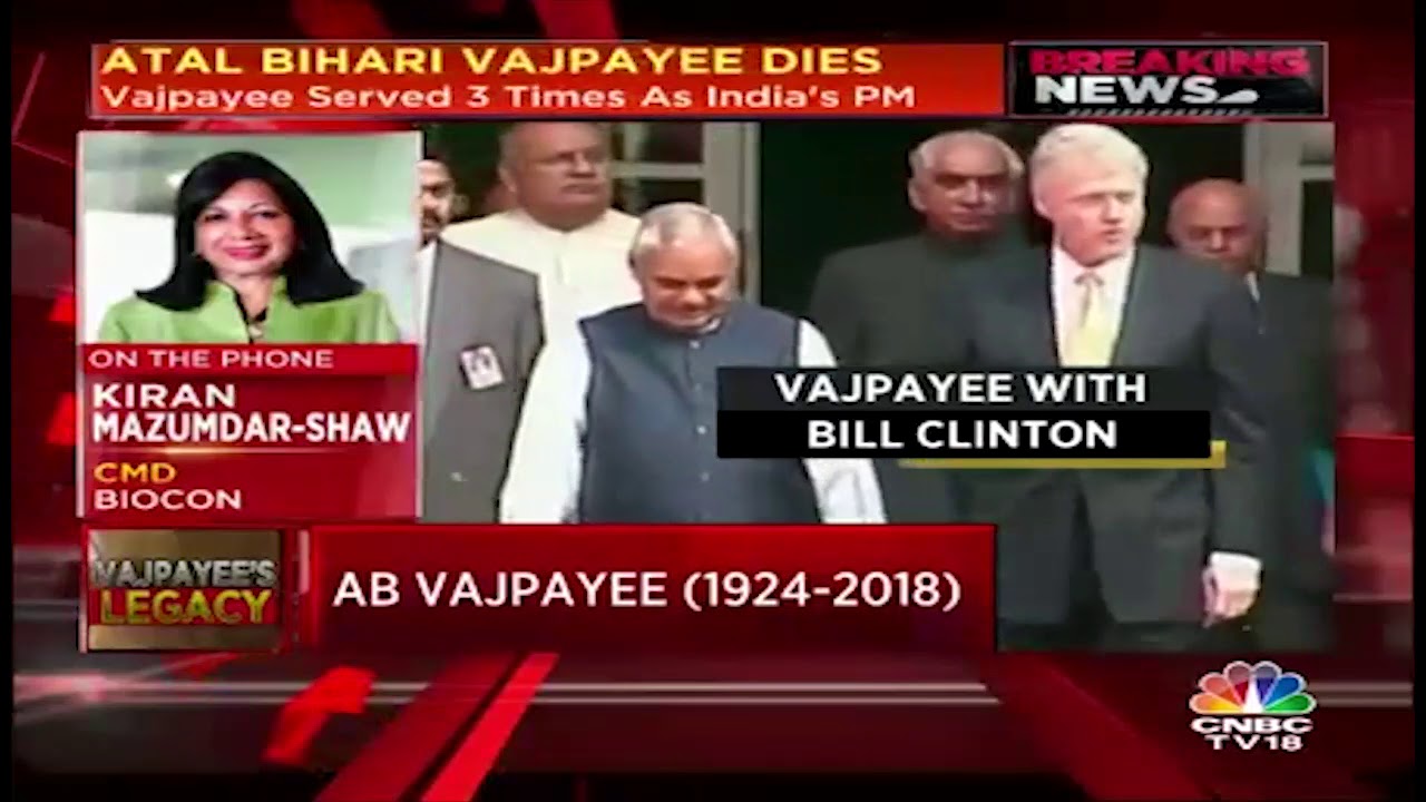 BIOCON CMD Kiran Mazumdar Shaw Remembers Lates AB Vajpayee | CNBC TV18