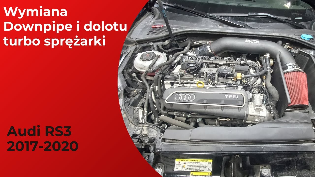 Audi RS3 8v tuning downpipe i dolot turbosprężarki