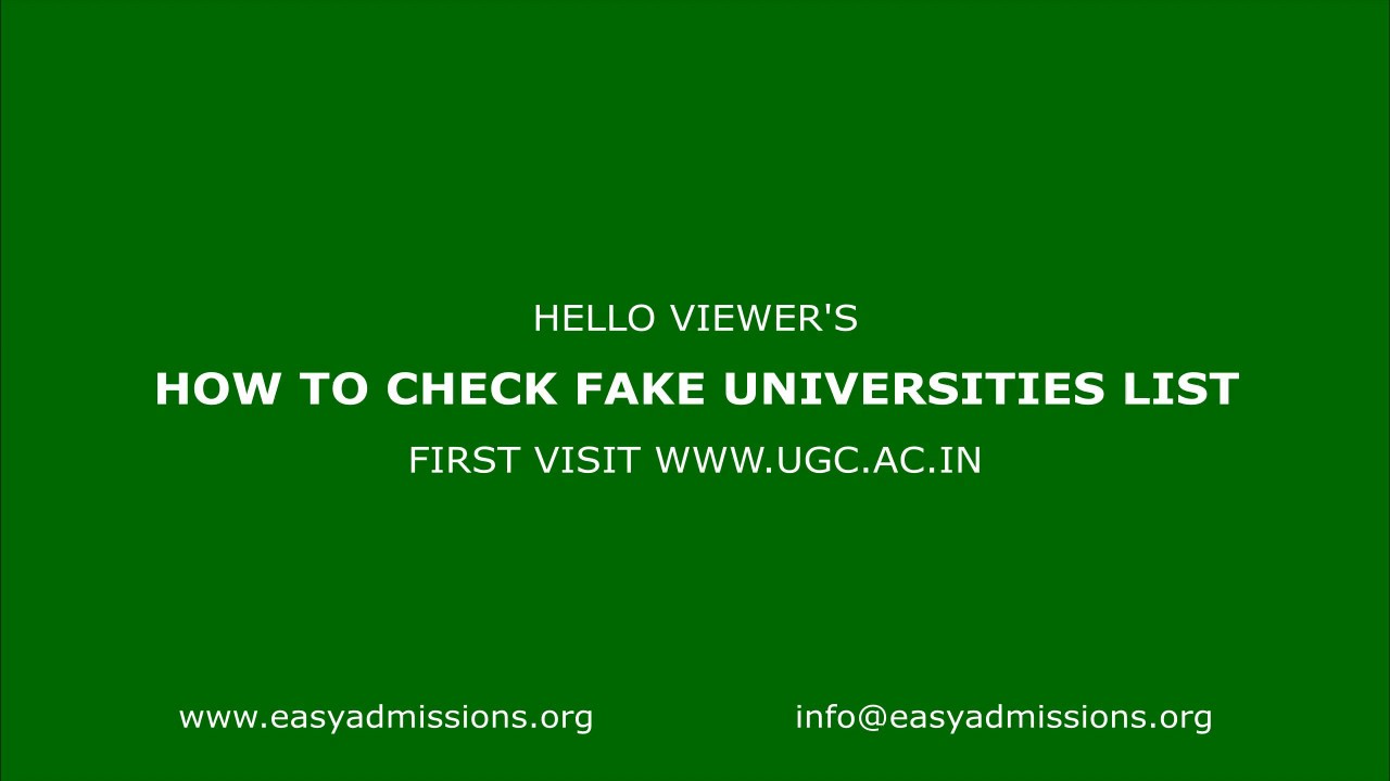 How to check Fake Universities list in India | Fake Universities List