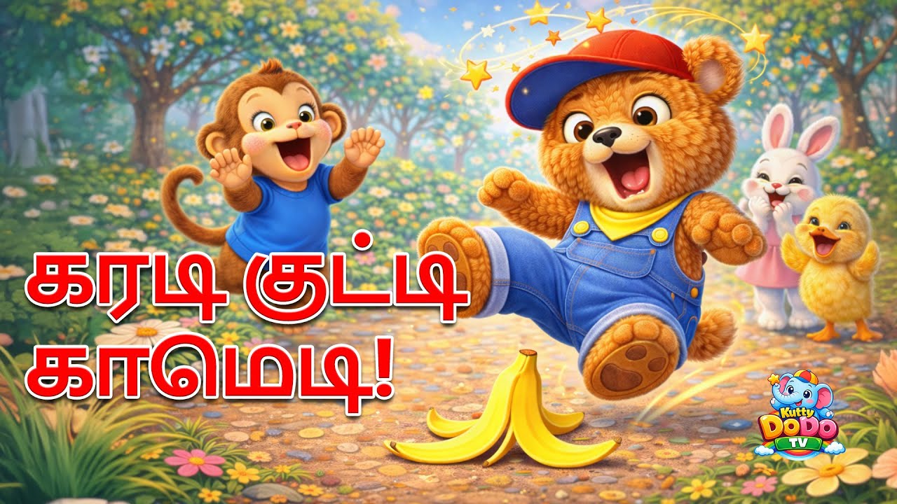 Karadi Kutty Comedy Song 😂 | Banana Peel Fun + Hat Comedy | Tamil Kids Songs | Kutty Dodo TV