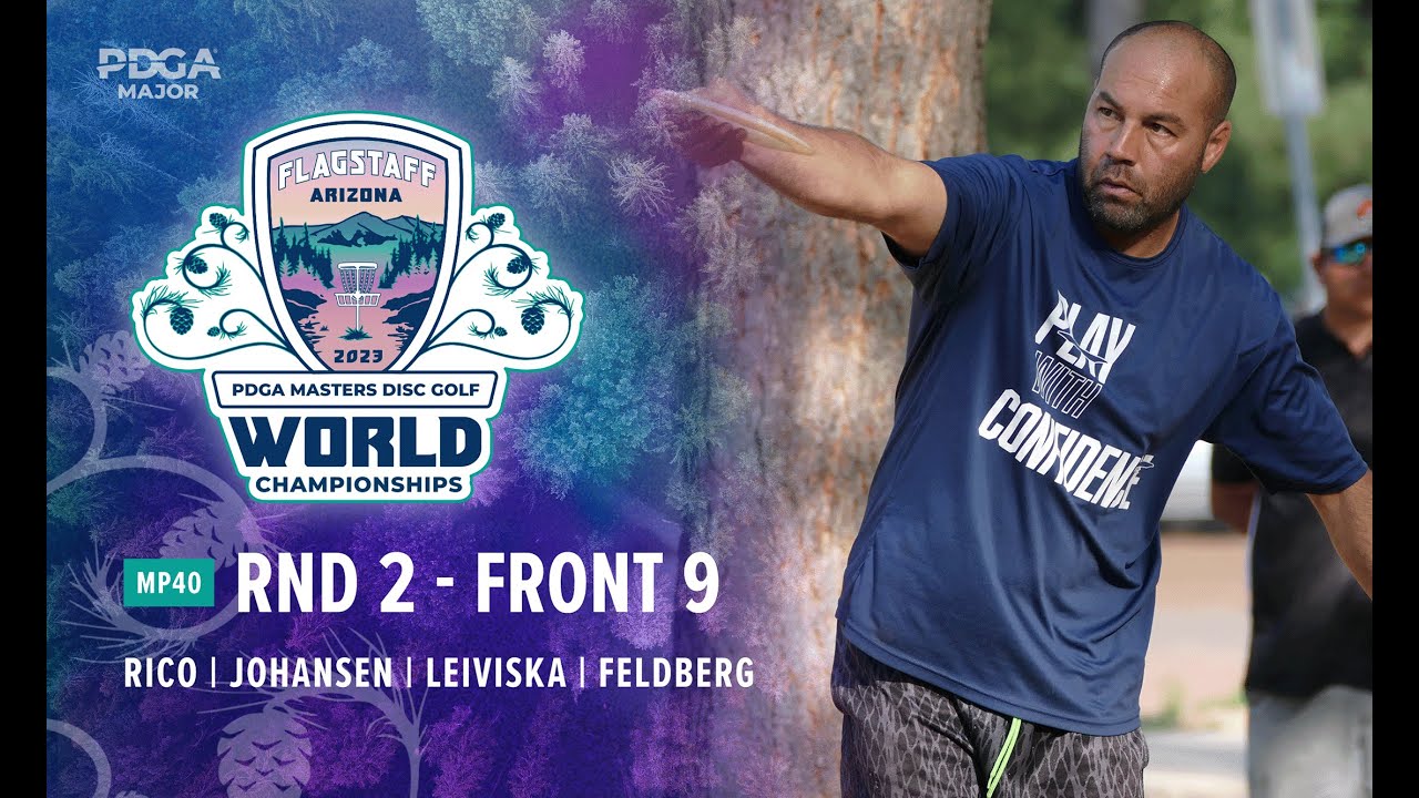 2023 PDGA Masters Disc Golf World Championships | MP40 R2 F9 | Rico, Johansen, Leiviska, Feldberg