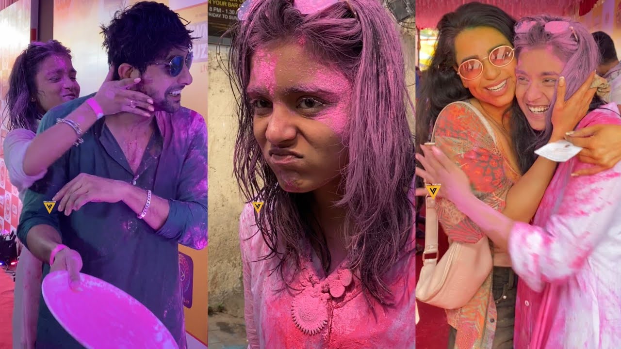 Sumbul Touqeer with Fahmaan Khan At Celebrity Holi Bash Event 😍🔥📸