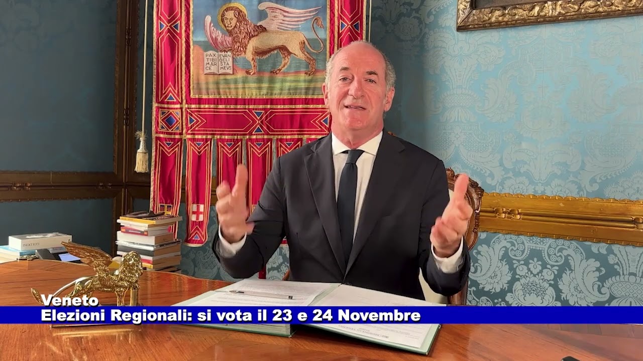 Veneto. Elezioni Regionali: si vota il 23 e 24 Novembre 18.09.2025