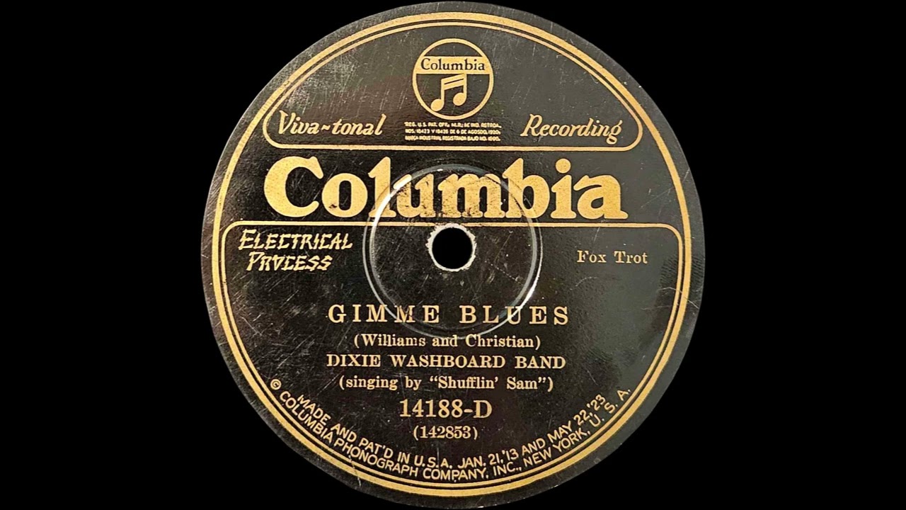 1926 Dixie Washboard Band - Gimme Blues (Clarence Todd, vocal)