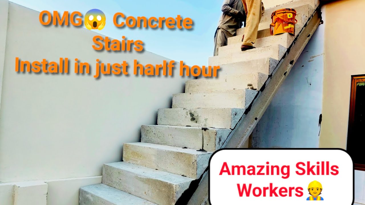 Concrete stairs install in just a half hour can you believe it 😱😱 #concretestairs 