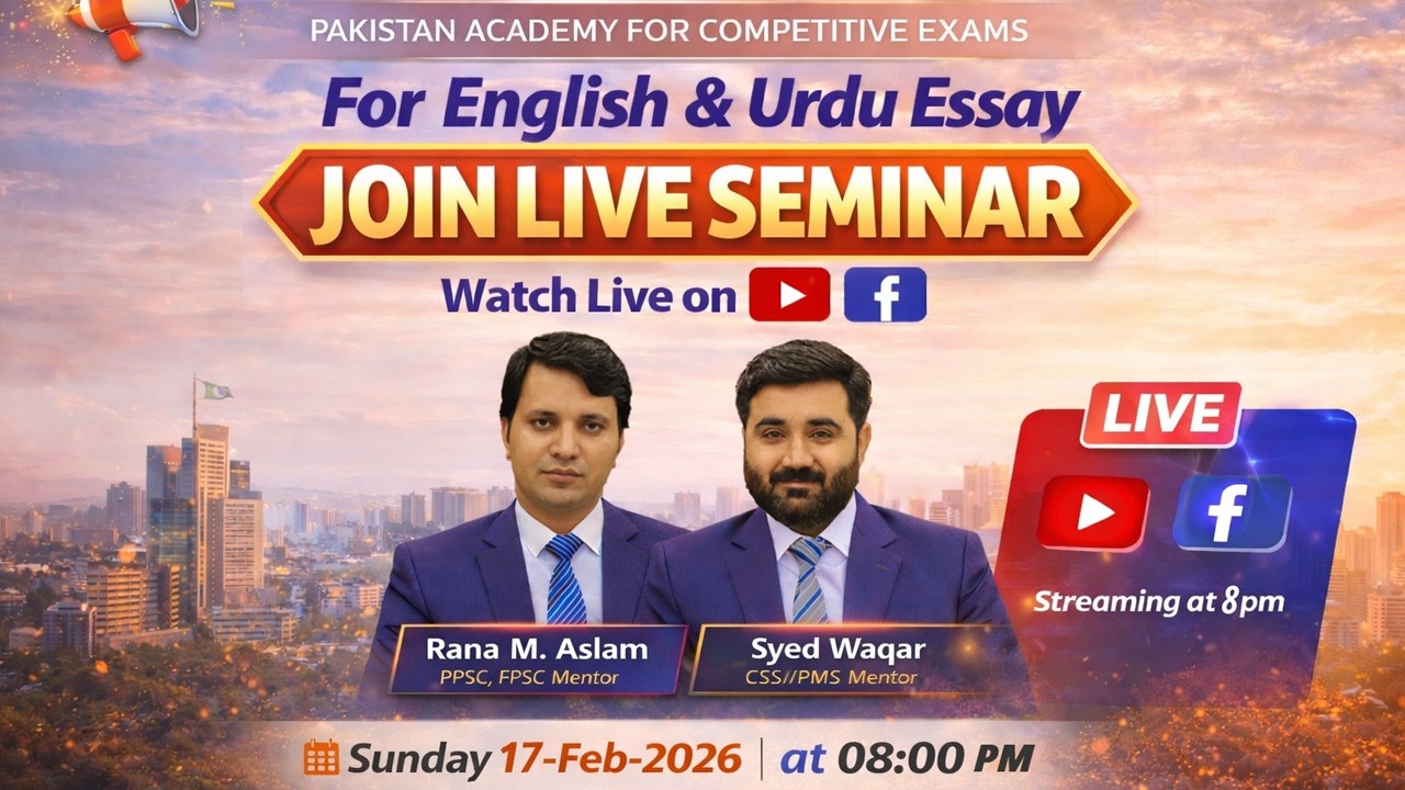 Join Live Seminar for English & Urdu Essay Preparation 0328-8855156