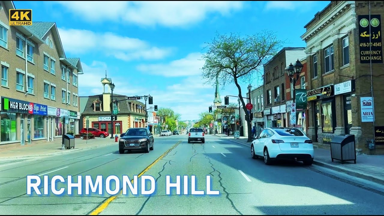 Richmond Hill Ontario Canada - City Centre and Streets Drive 4K