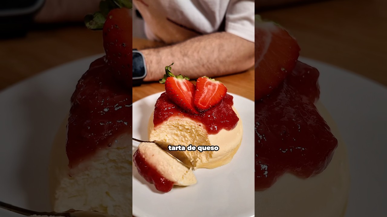 TARTA DE QUESO en 5 MINUTOS 🍰⏱️#Cheesecake #Tartadequeso #postre #Postrestop #fitness #fit