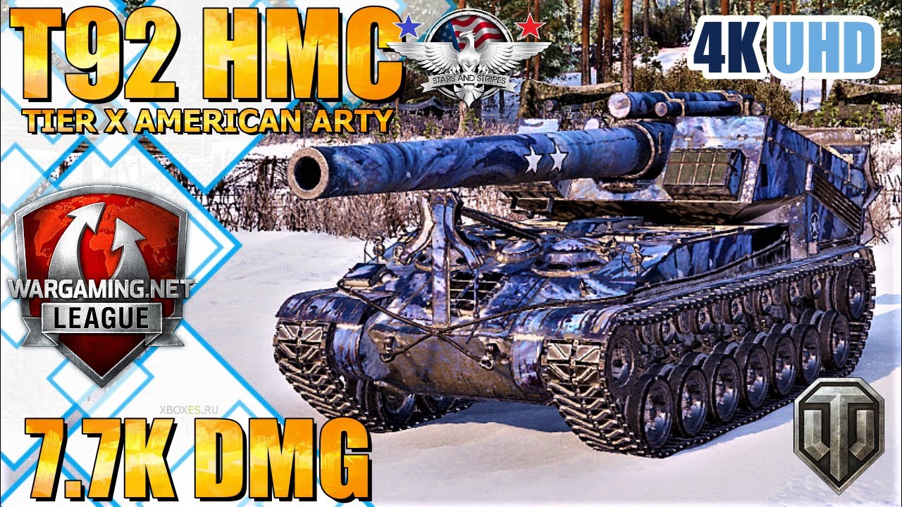 WoT T92 HMC Gameplay &diams; 7.7k Dmg &diams; SPG Arty Review (4k 2020)