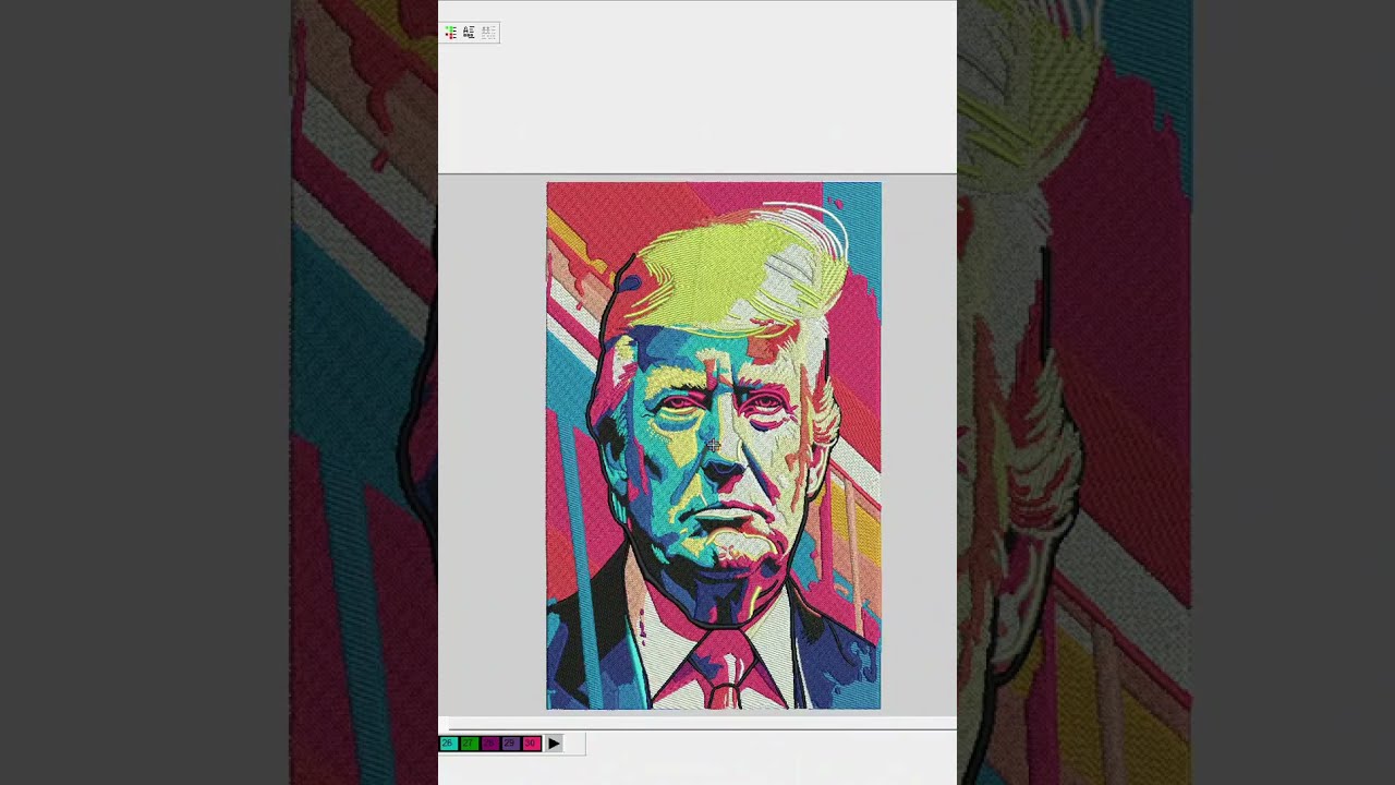 SuperMan, Donald trump, Biker ,running on wilcom embroidery soft to show how will it work on machine