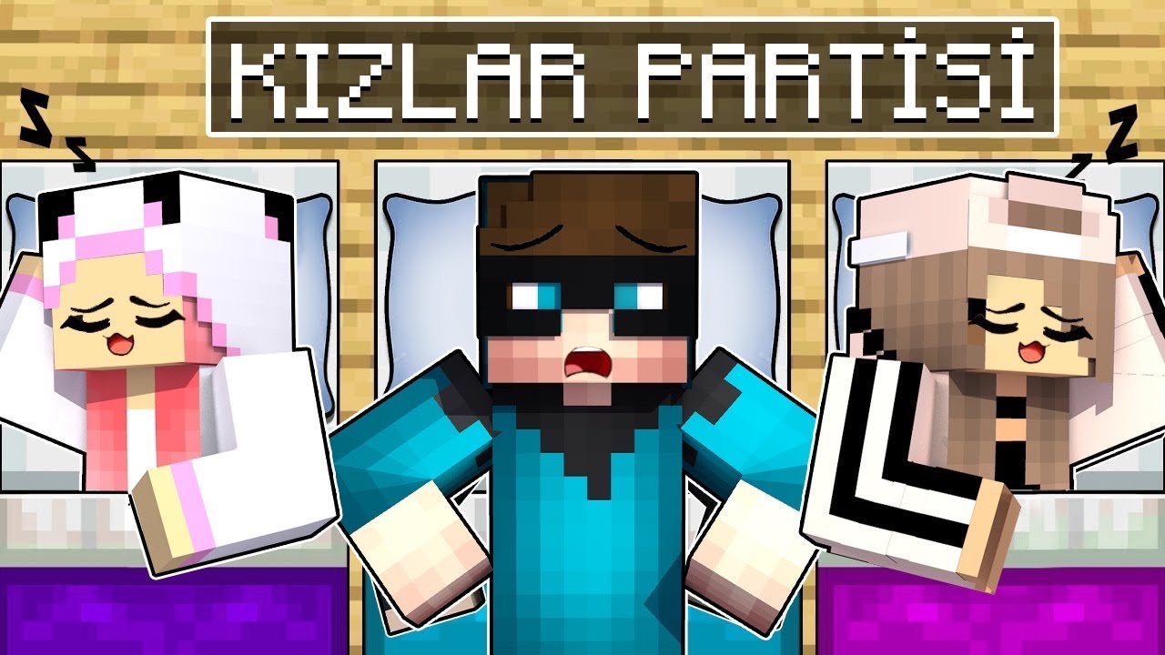 KIZLAR PARTİSİNE GİZLİCE GİRDİM 😱 - Minecraft