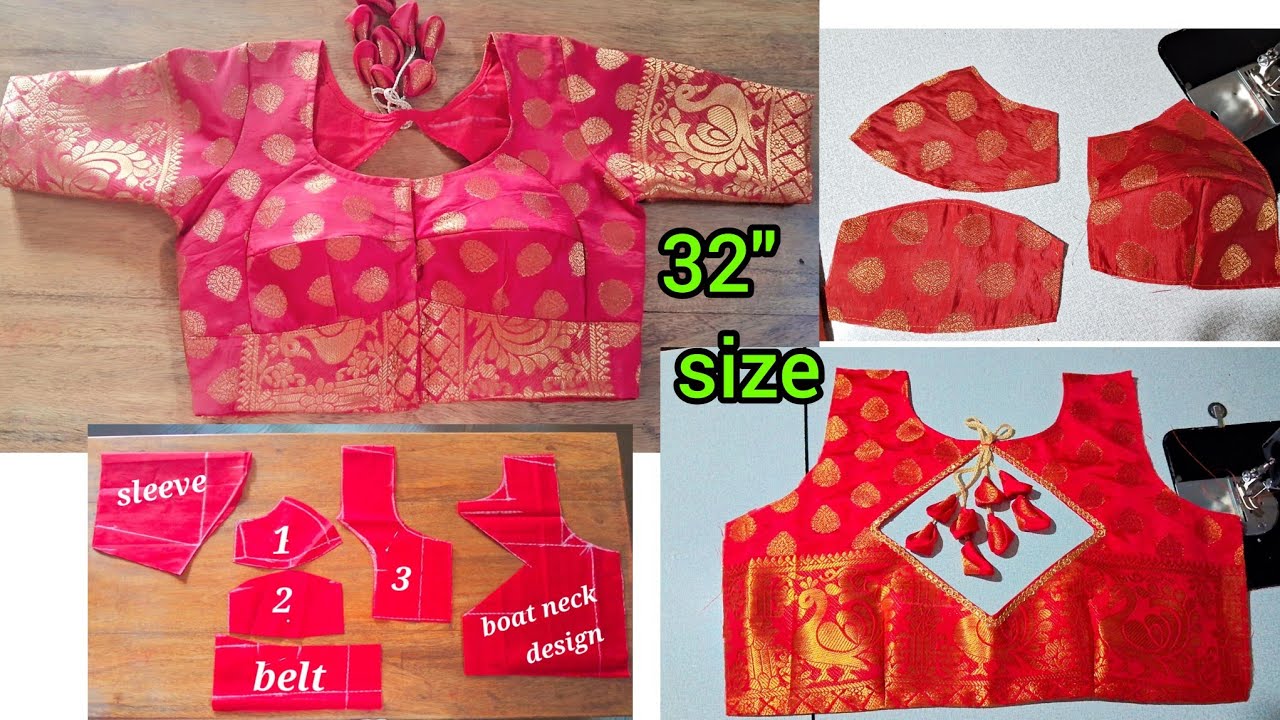 Boat neck blouse design // 32