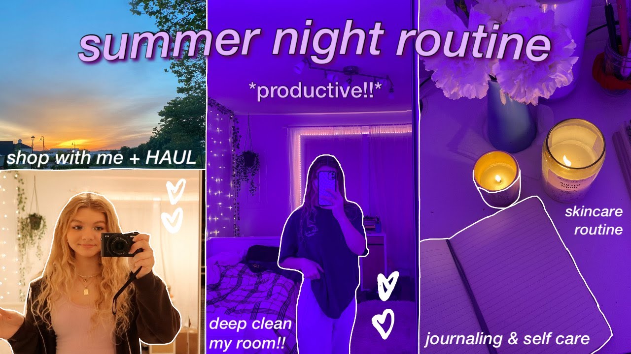 SUMMER NIGHT ROUTINE 2022: clean with me, my skincare & pamper routine, journaling & more!!