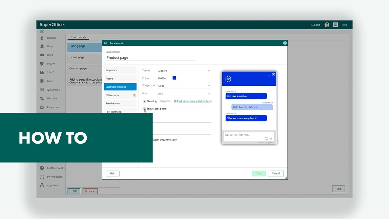 How to set up and configure the Chat widget