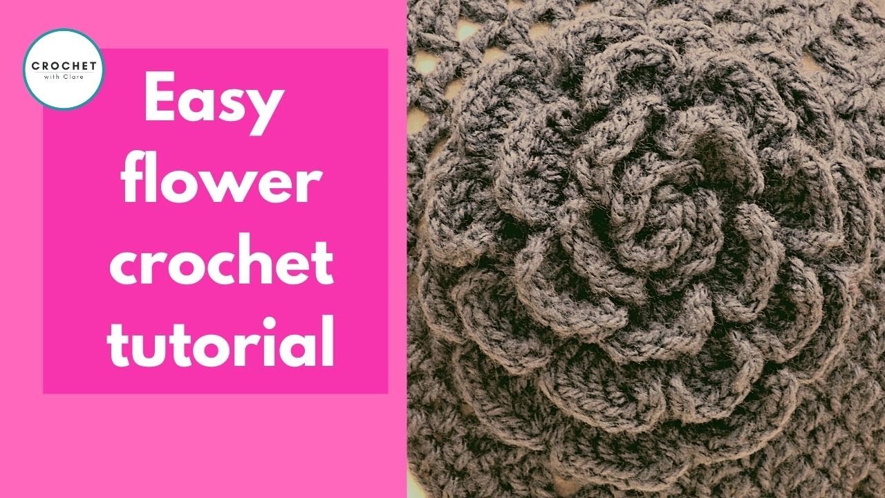 Easy Rose Flower Crochet tutorial 