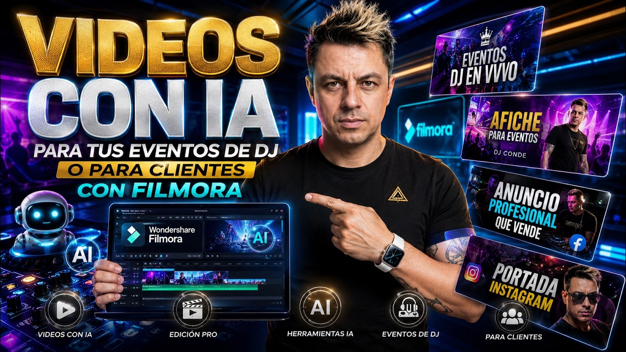 Cómo Hacer Videos con IA para tus EVENTOS DE DJ o para CLIENTES usando el Editor de Video Filmora