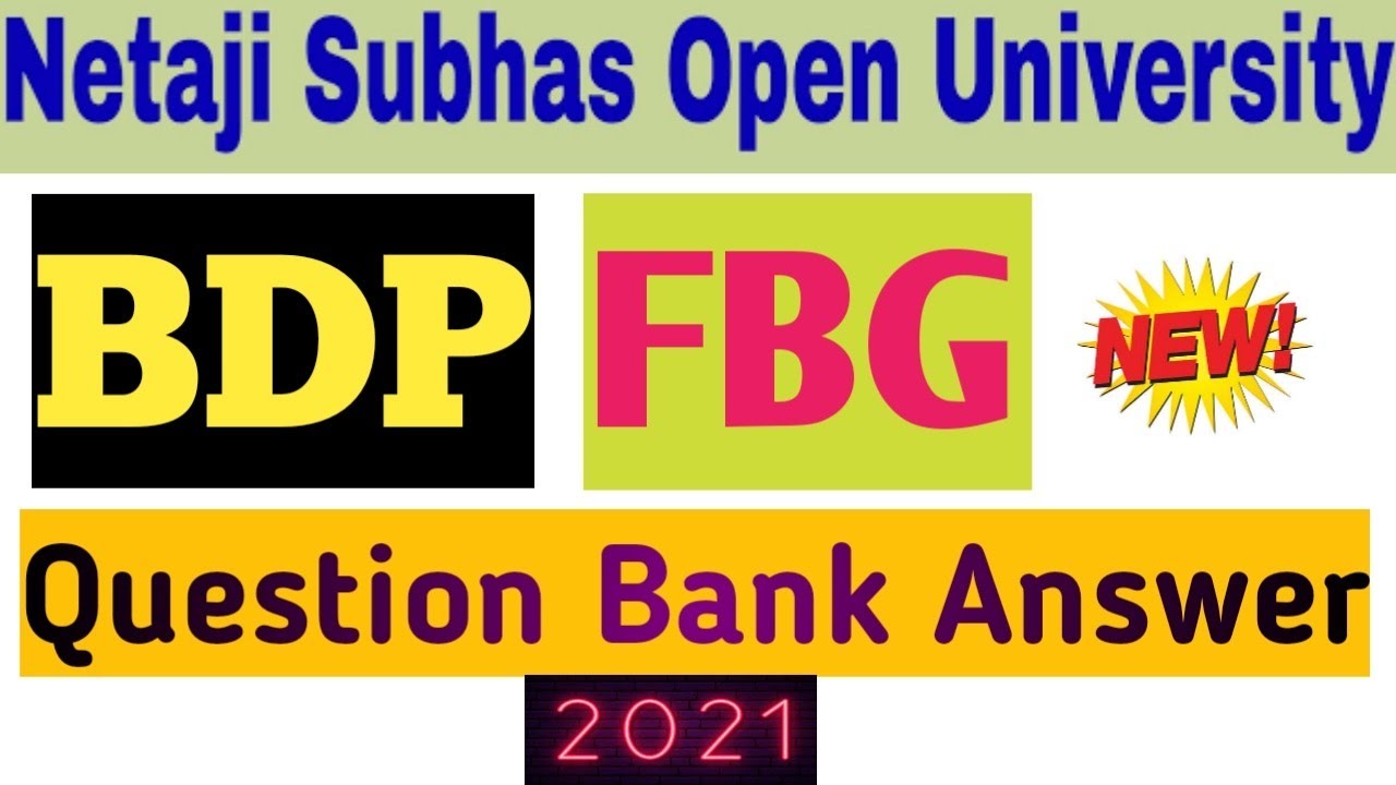 BDP FBG Question Bank Answer || New Question Bank Answer FBG || NSOU QUESTION BANK ANSWER FBG