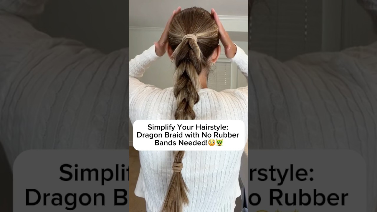Sleek Dragon Braid Without the Hassle of Rubber Bands!🐲🖤🏁🦋
