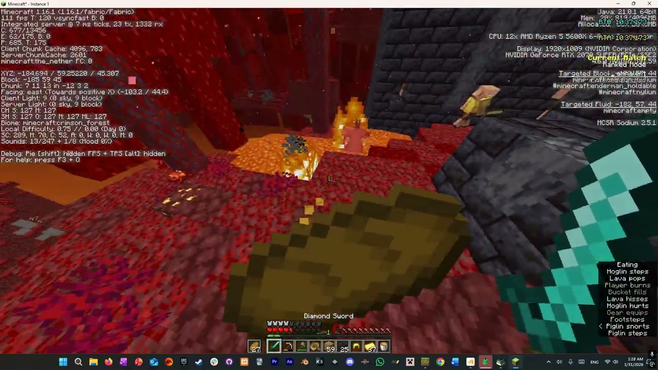 Portal located at 32mins, die to TWO ENDERMEN ASIODHJAIKLJHSDBLKJASD