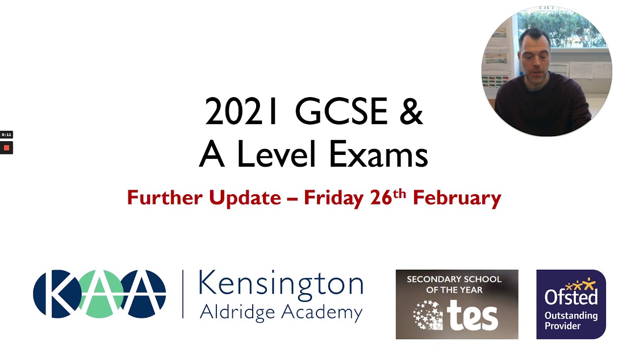 2021 GCSE & A Level Exams - Further Update 26th February