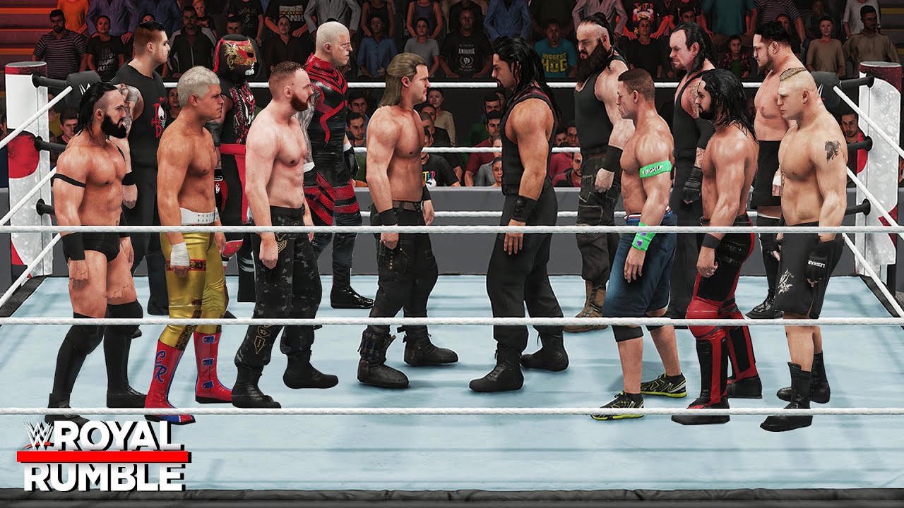 WWE Games Mods WWE vs AEW 30 Man Royal Rumble Match!
