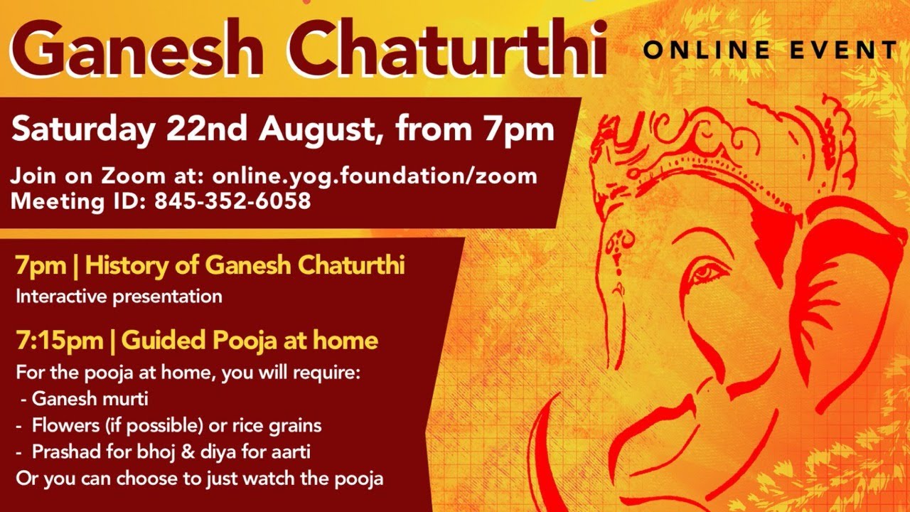 Ganesh Chaturthi Pooja - LIVE on Zoom - Yog Foundation