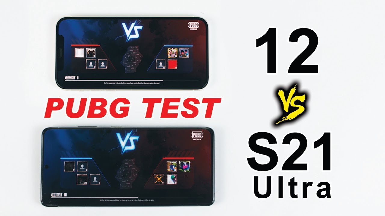 Samsung Galaxy S21 Ultra vs iPhone 12 PUBG MOBILE TEST - One ui 3.1 vs iOS 14.7 PUBG TEST🔥