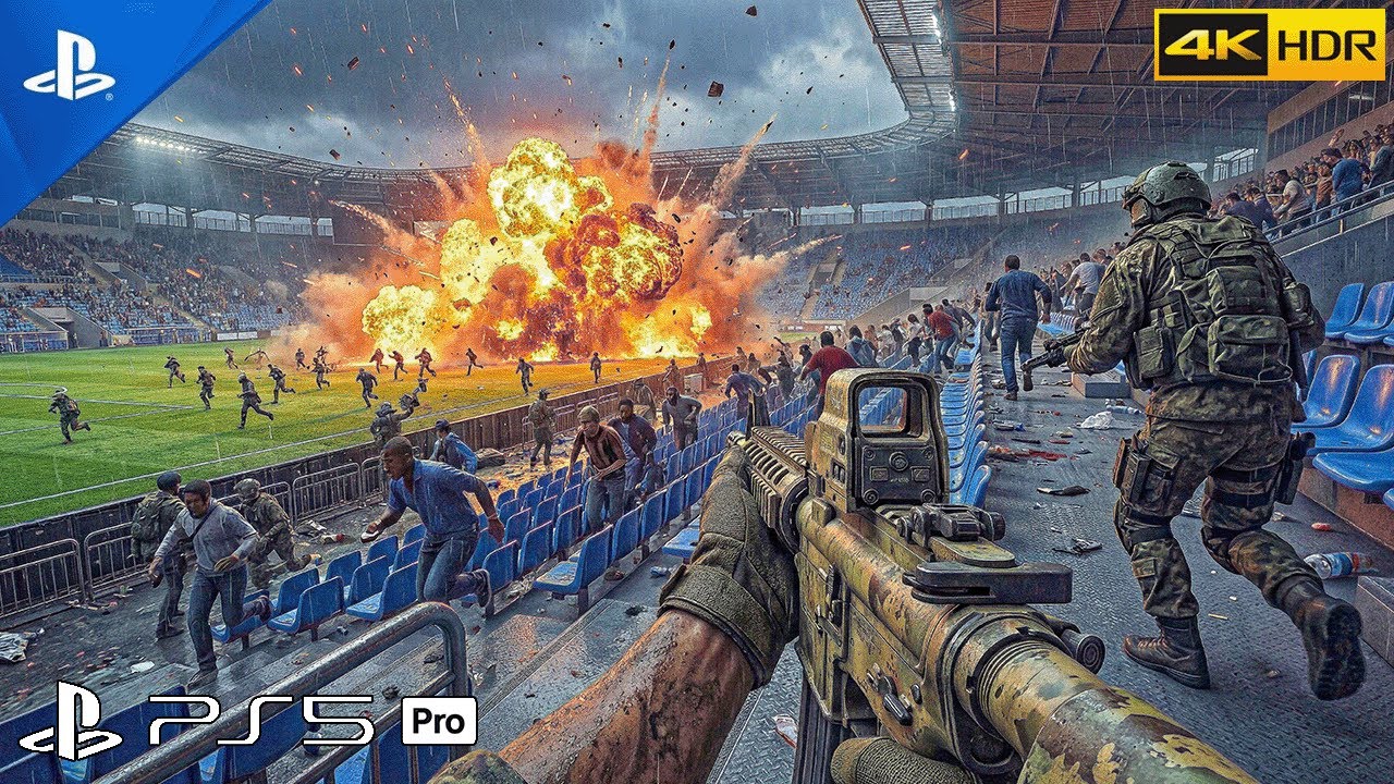 DEADLY FOOTBALL STADIUM ATTACK (PS5) Realistic Ultra Graphics Gameplay [4K 60FPS HDR] Call of Duty