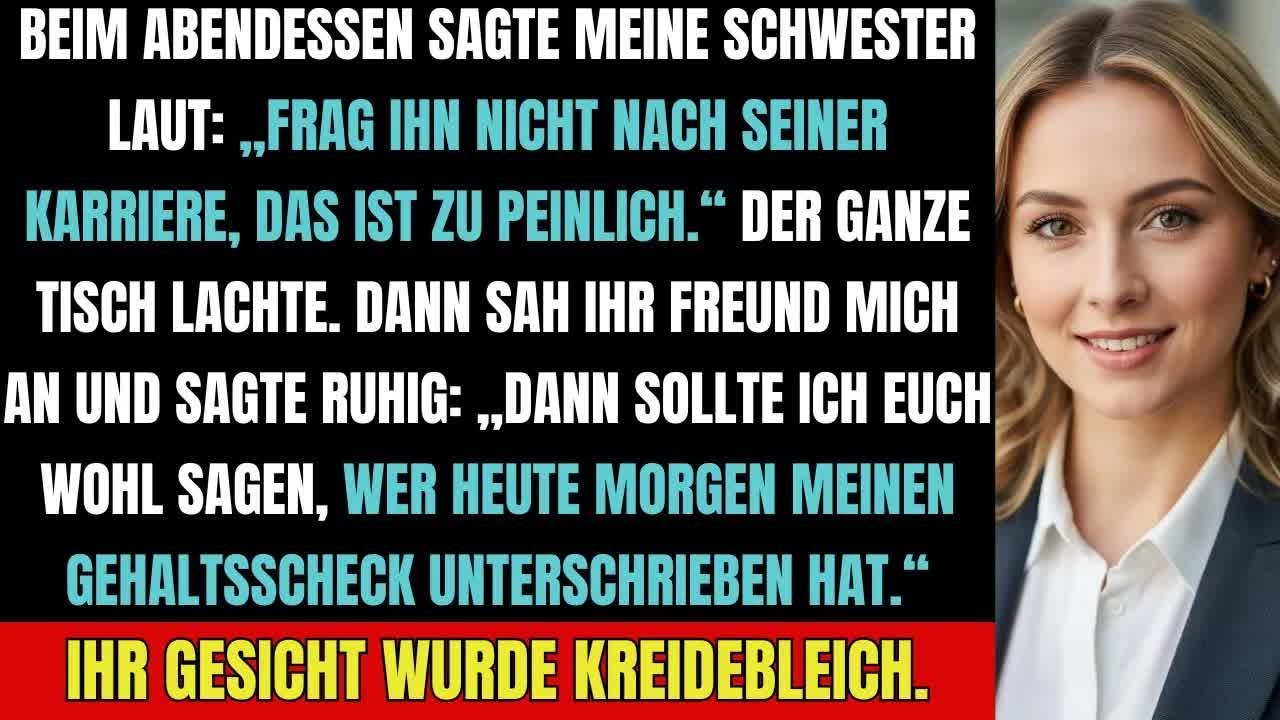 Meine Schwester demütigte mich beim Abendessen – bis ihr Mann alles offenbarte