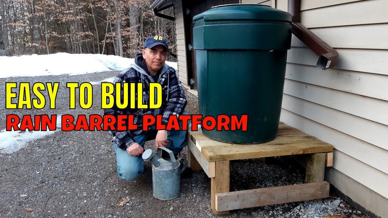 Easy To Build Rain Barrel Platform // Built Strong From Scrap Wood