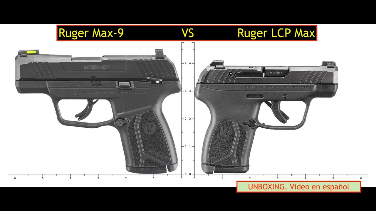 COMPARACION DE LA PISTOLA RUGER MAX-9 Y LA PISTOLA RUGER LCP MAX .380.  VIDEO EN ESPAÑOL