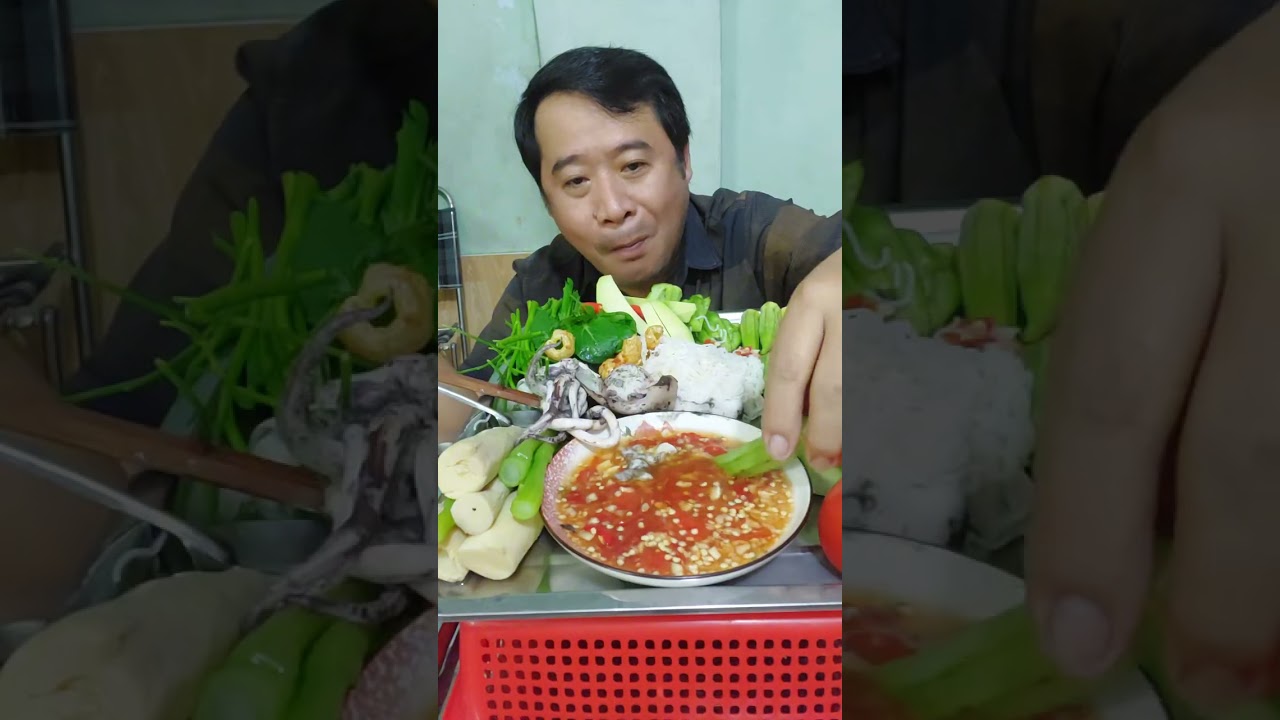 Mực lá hấp sả siêu ngon  mắm ớt tỏi chua ngọt. @giang trần vlog