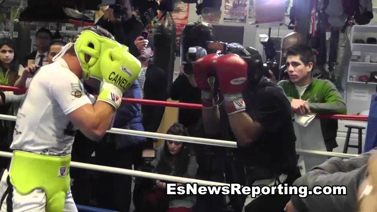 Boxing Star Canelo Alvarez Sparring Boots Brother Derek Ennis