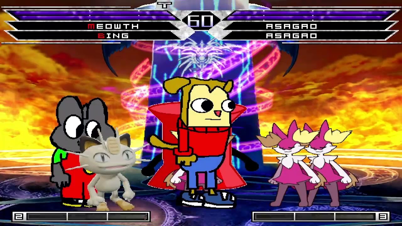 KOF MUGEN Tag Team meowth by you ni bing bunny max design pin vs asagao by dlrowdog 4X