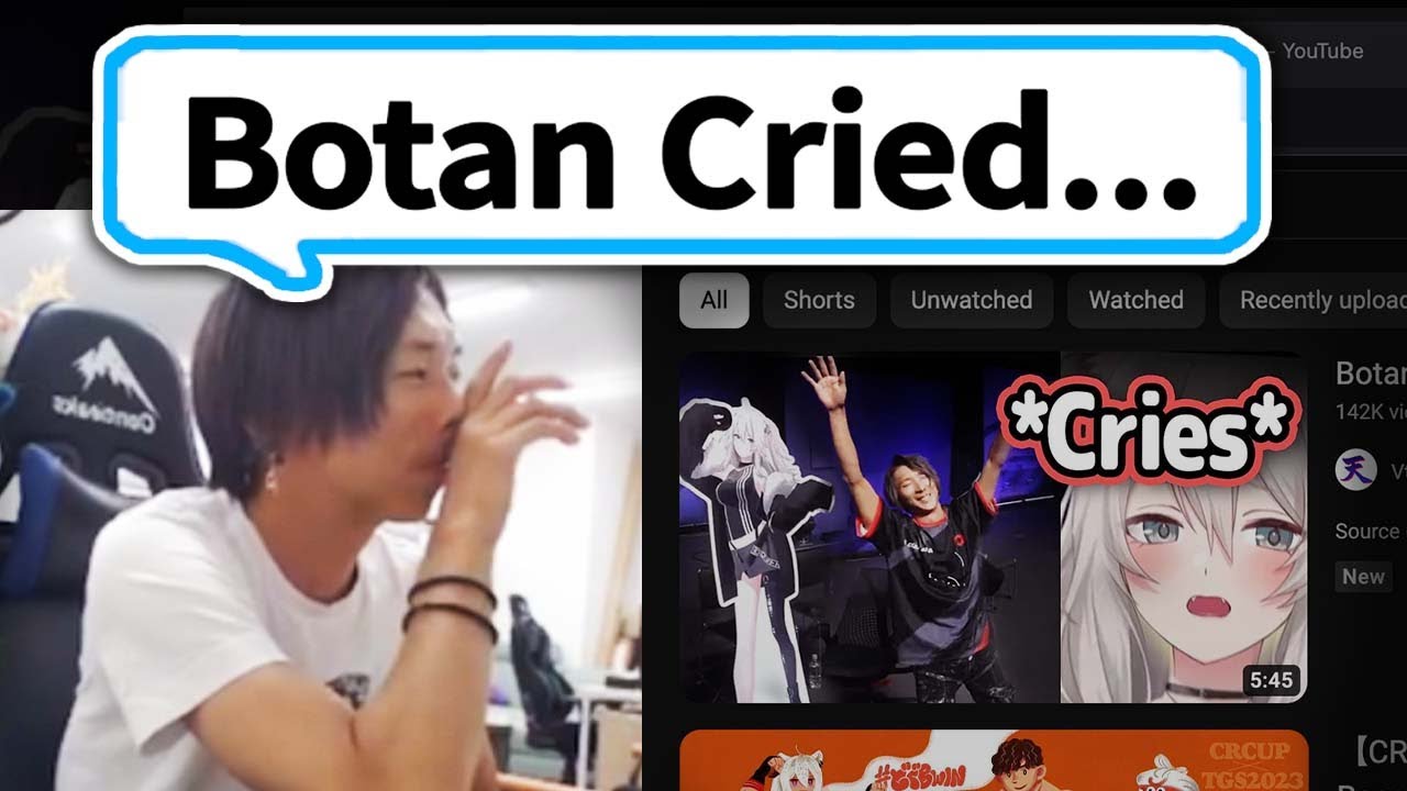 Pro-Player Saw Botan Crying After He Won His CR Cup Match【Hololive】