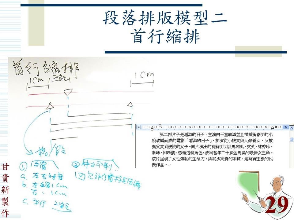 Word 2010 首行縮排