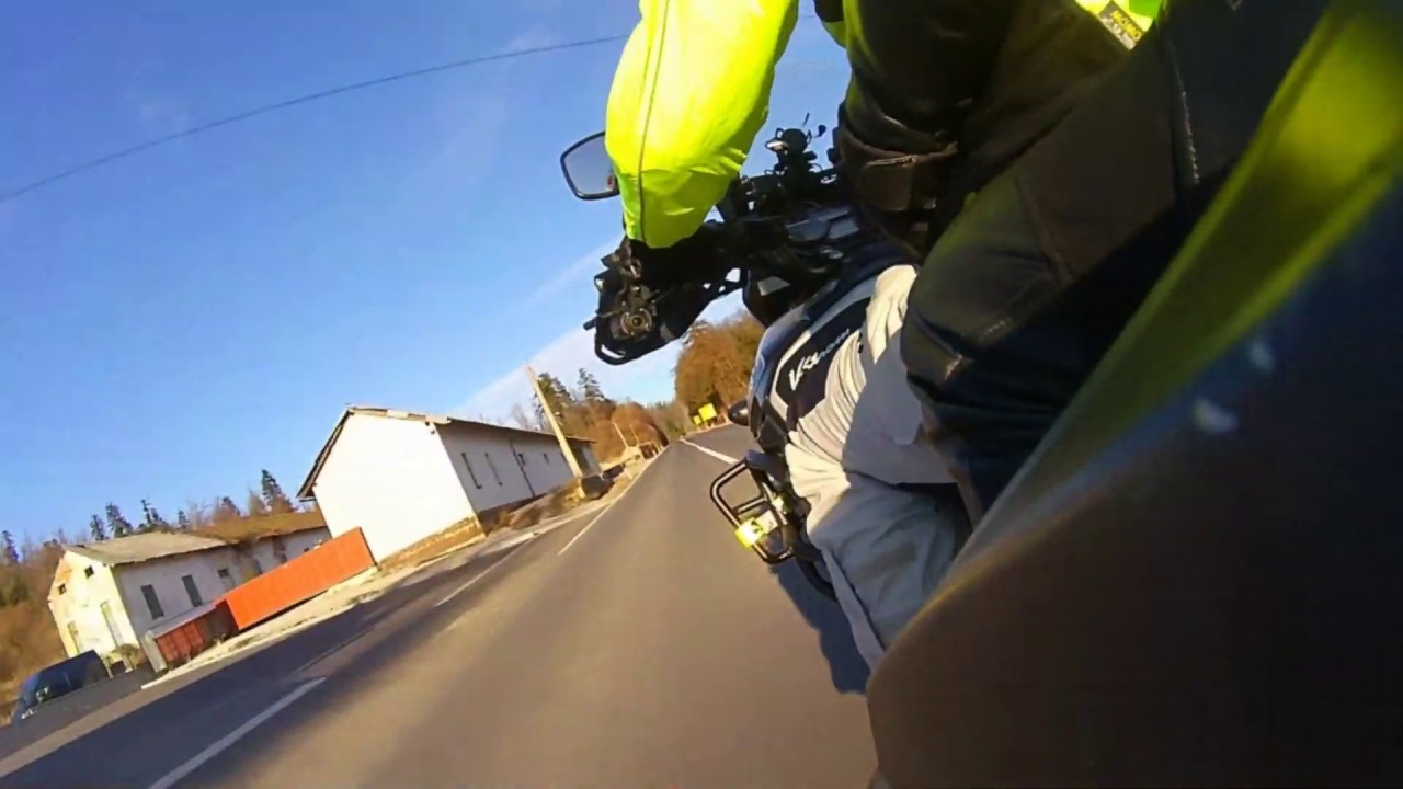 Suzuki V-Strom Riding Twisted Road with Passenger