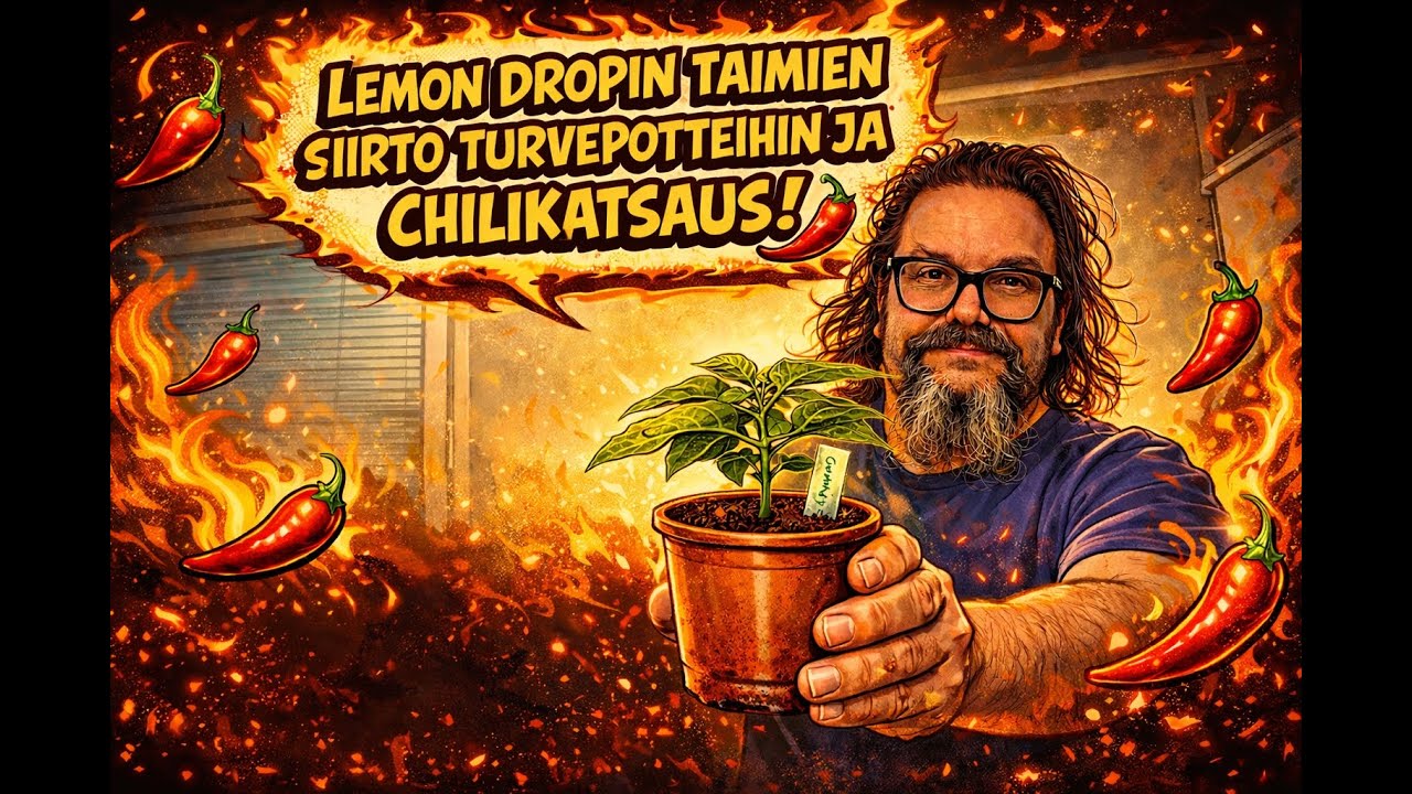 Lemondrop itujen siirtoa turvepotteihin ja chilikatsaus