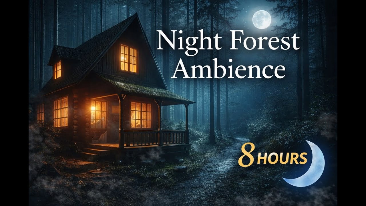 Night Forest Ambience 🌲 8 Hours of Calm Nature Sounds for Deep Sleep & Relaxation