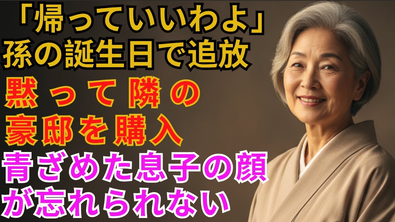 「恥ずかしい、汚い」孫の誕生日に罵倒された元看護師長→10年で3億稼ぎ、隣に豪邸を建て息子夫婦を地獄に突き落とす【スカッと】【60代以上の方へ】【スカッと】【修羅場】