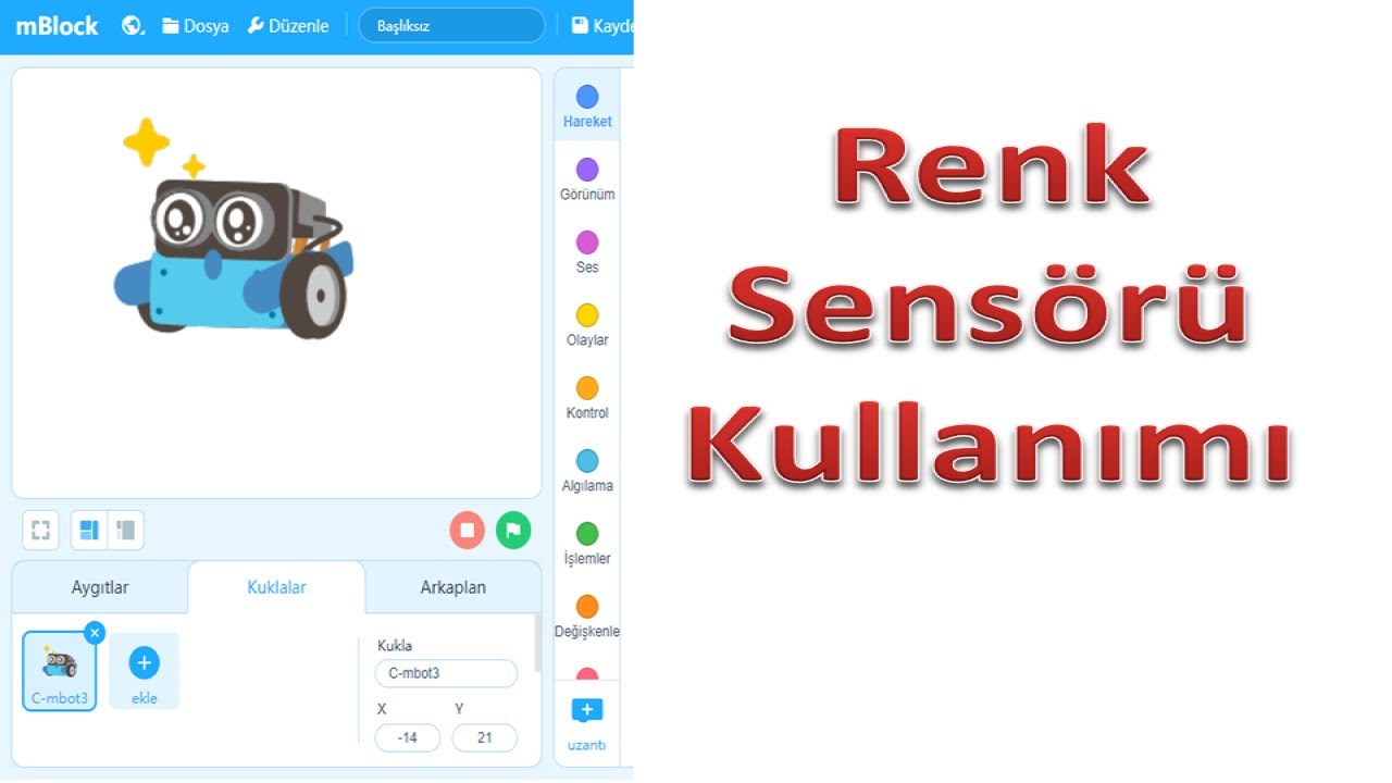 Bölüm38- Mblock5 ile Mbot-Renk Sensörü Kullanımı