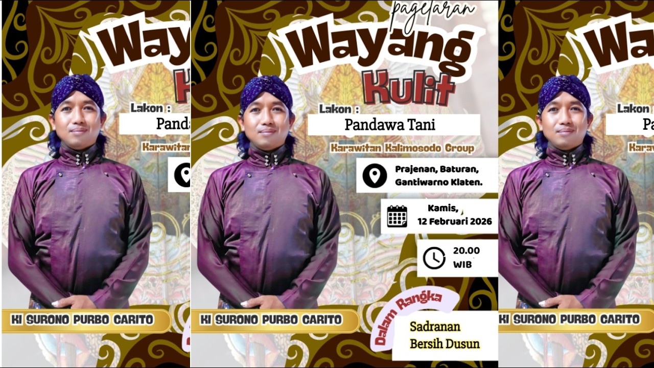 🔴  LIVE/PAGELARAN WAYANG KULIT/ KI. SURONO PURBO CARITO LAKON :PANDAWA TANI
