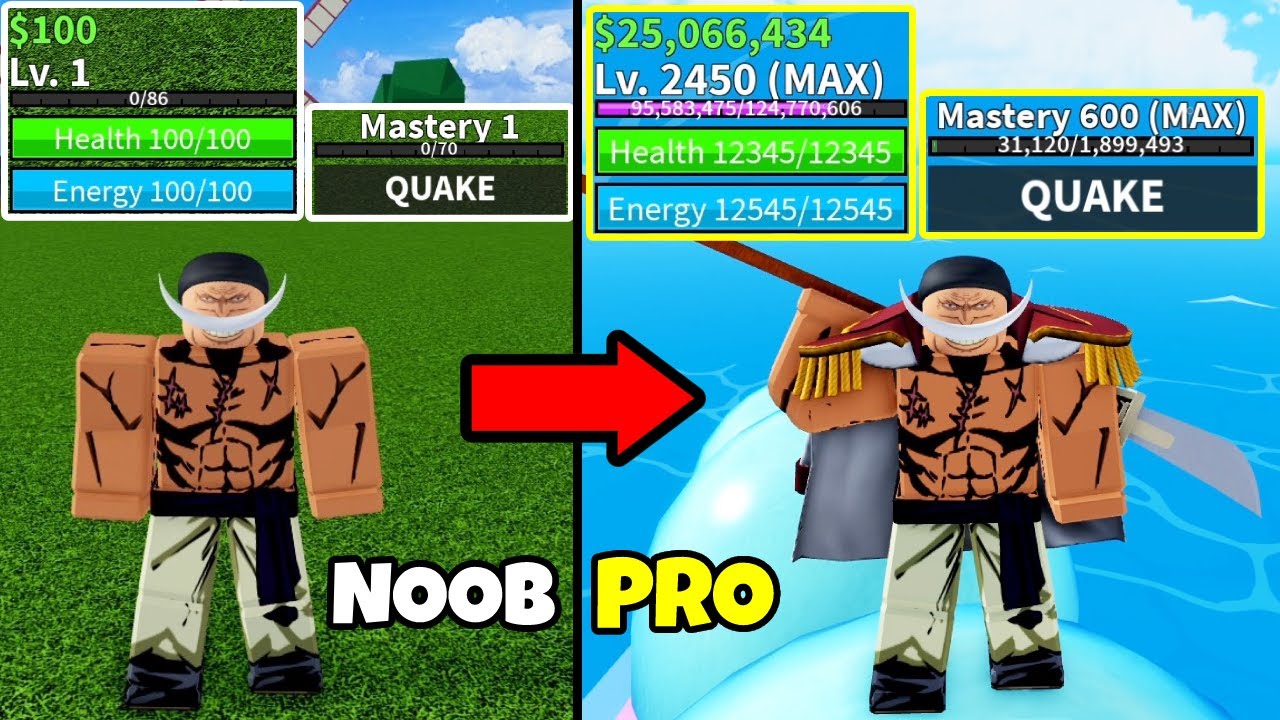 Beating Blox Fruits as Whitebeard! Lvl 1 to Max Lvl Noob to Pro in Blox Fruits!